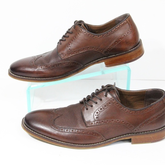 Mens Brown Leather Dress Shoes sz 12 Wingtip Oxford Business professional main image 9
